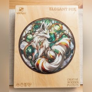 Wooden Puzzles for Adults - Elegant Fox Wooden Jigsaw Puzzle 11.4x11.4in 200 Pcs